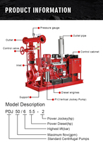 Système de pompe standard de lutte contre l'incendie de NFPA 20 PDJ avec la pompe diesel et jocky non-UL/FM