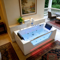 Baignoire d'angle autoportante en acrylique pour adultes, avec jets d'air, nouvelle conception COMO, blanche, baignoire à remous, baignoire hydromassante