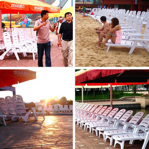 Chaise de plage moderne minimaliste d'extérieur, chaise inclinable intégrée en <span class=keywords><strong>plastique</strong></span>, chaise pliante de loisirs, chaise longue pour parc aquatique, hôtel, piscine - Product Image 4