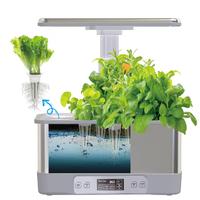 Système de jardinage hydroponique intelligent à 8 bacs avec contrôle par application WiFi, réservoir d'eau en acier inoxydable, planteur d'herbes d'intérieur pour la cuisine à domicile