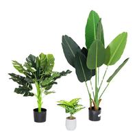 Árbol Artificial Realista Grande para Jardín, Planta Verde Simulada, Planta Artificial de Plátano para Interiores con Maceta
