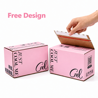 Boîte d'emballage en carton ondulé rose personnalisée en gros, avec logo imprimé OEM, bande adhésive et fermeture éclair, pour vêtements et cosmétiques