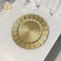 Groothandel Goedkope Europese Stijl Gouden Dessertplaat Tandwiel Rand Fruit Salade Oplader Platen Voor Bruiloft Hotel Tafelaccessoires