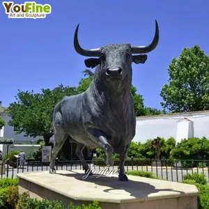 Сад уличная Классическая в натуральную величину бронзовая уличная скульптура быка поставщиков для продажи