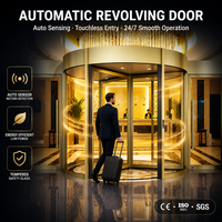 Puerta Giratoria Automática de Vidrio de Tres o Cuatro Hojas, Ahorro de Energía, Control de Acceso, Bajo MOQ, Precio de Fábrica al por Mayor
