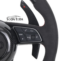 Volant en fibre de carbone avec LED pour Audi A1 A3 A4 A6 Q3 Q5 8P 8V 8K B8 C7, style sport, amélioration de l'intérieur de la voiture, accessoires