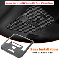 Kit d'intérieur de voiture en fibre de carbone ABS, panneau de lumière de lecture de la première rangée, couverture pour Toyota Tacoma 2024 2025, autocollants décoratifs, accessoires
