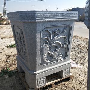 Pot de fleur en pierre antique sculpté à la main jardinière en pierre <span class=keywords><strong>aquarium</strong></span> Pots d'eau ronds gravure antique pour jardin cour paysage - Product Image 5