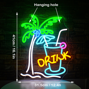 Luz nocturna LED de neón personalizada, modelo de copa de vino de cerveza, tienda de casa, fiesta, boda, cumpleaños, habitación de bebé, fuente de alimentación CC, aplicación de centro comercial - Product Image 2