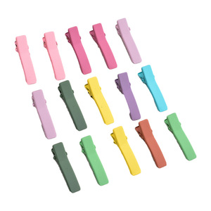Pince à cheveux épaisse à double fourche en forme de bec de canard, 10 cm, en caoutchouc, couleur unie, pour usage quotidien, accessoires pour enfants - Product Image 5