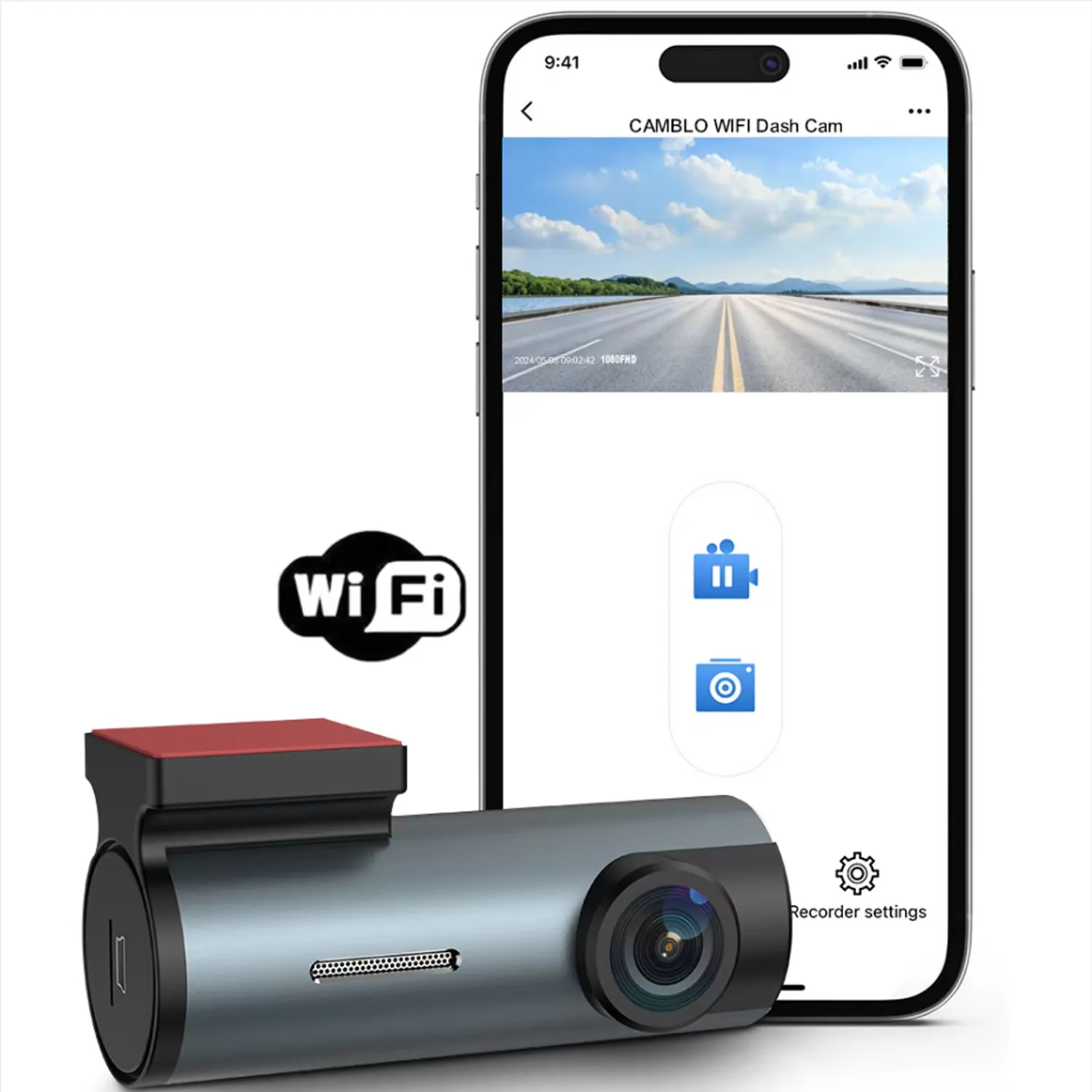 E-Too Werkspreis WLAN-Dashcam Super Nachtsicht Auto-Schwarze Schachtel 1080P App-Steuerung Fahrrekorder Dashboard-Kamera