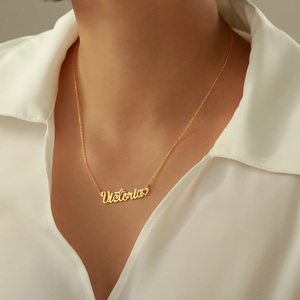 Stunning Custom Name <strong>Necklace</strong> <strong>Unique</strong> Style Choose Any Font Desired Metallic Gold <strong>Silver</strong> Rose Gold Plated Stainless Steel Jewelry - Product Image 2