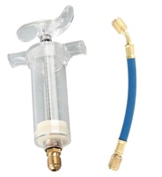 Injecteur d'huile/colorant pour climatisation automobile 30 ml (1 oz) avec adaptateur à raccord rapide basse pression 1/4, seringue d'injection pour climatisation automobile