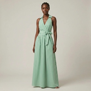 Robe d'été <span class=keywords><strong>grande</strong></span> <span class=keywords><strong>taille</strong></span> pour <span class=keywords><strong>femme</strong></span>, col halter, dos nu, pour les vacances, robe bohème tie-dye - Product Image 2