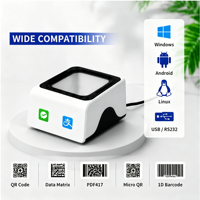 Escáner de Código de Barras de Escritorio JR P5, Alta Velocidad, Lector de Códigos QR 1D y 2D, Manos Libres, Plataforma de Presentación USB, CE, ROHS, FCC