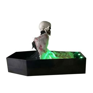 Dropshipping Shopify Esqueleto Animado en Ataúd, Decoración de Halloween con Luz Verde Activada por Sonido - Product Image 1