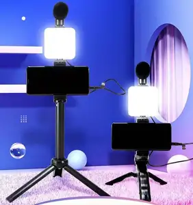 Luz de relleno de empalme de vídeo 49 LED fotográfica al por mayor para cámara de vídeo portátil luz con abrazadera Selfie Luz