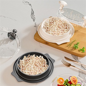 Nouveau déchiqueteur de viande de porc cuit manuel en plastique rond, outil de barbecue, déchiqueteur de viande non destiné au poulet avec ventouse pour la cuisine - Product Image 6