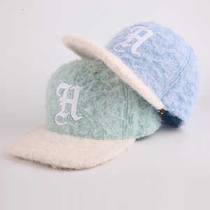 Modische 6-Panel-Baseballkappe mit 3D-Kettenstickerei, Flachschirm, aus Mohair, für Sport, Pelzige Snapback-Mützen - Product Image 6