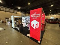 Panneau lumineux suspendu léger 16*6M pour stand d'exposition, équipement de salon professionnel, toile de fond
