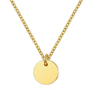 New Arrival Stainless Steel 26 Letters Initial <strong>Necklace</strong> Wholesale Alphabet Disc Pendant <strong>Long</strong> Chain <strong>Necklaces</strong> for <strong>Women</strong> - Product Image 3