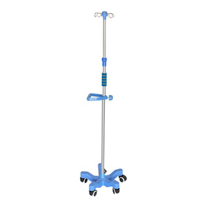Abs Floor Standing Iv Stand With Four Hooks <b>Adjustable</b> Height For Hospital Clinic Use - Product Image 5