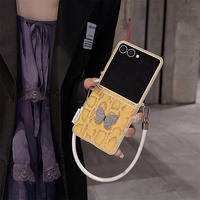 Étui de téléphone en cuir PU effet serpent scintillant Y2K avec paillettes et motif papillon pour Samsung Galaxy Z Flip 8 7 6 5 avec dragonne de protection