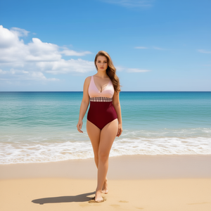 Costume da bagno intero taglie forti con controllo pancia, monokini sexy e coprente per la spiaggia 66825 - Product Image 3