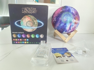 Factory Touch <b>Mini</b> Moon Quran <b>Lamp</b> Speaker Colorful Night 3D Globe Quran Speaker - Product Image 6