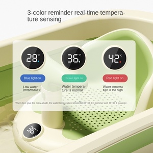 Nouveau-né enfant en bas âge produits de bain siège de <span class=keywords><strong>baignoire</strong></span> Safty <span class=keywords><strong>avec</strong></span> thermomètre siège de douche pour bébé Portable bébé chaise de bain - Product Image 2