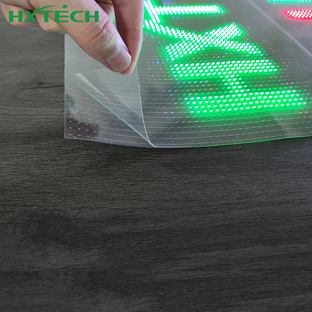 Display Film transparan LED fleksibel kaca Display Film Led transparan panel Display led Strip