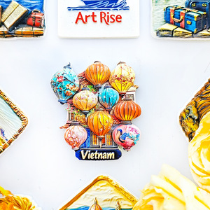 Magnete per Frigorifero 3D a Forma di Lampion di Hoi An Vietnamita, Decorazione Magnetica della Cultura Popolare della Città Antica, Mini Ornamento per Frigorifero - Product Image 3