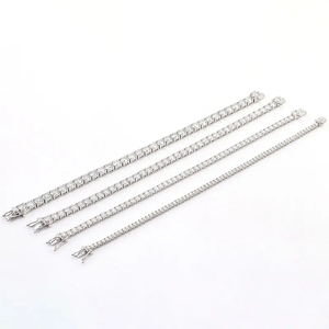 मोइससानाइट डायमंड टेनिस ब्रैसलेट 18k गोल्ड प्लेटेड 2 मिमी 3 मिमी 4 मिमी 5 मिमी 6 मिमी मोइससानाइट बनाम 1 महिला 925 सिल्वर टेनिस ब्रैसलेट - Product Image 4