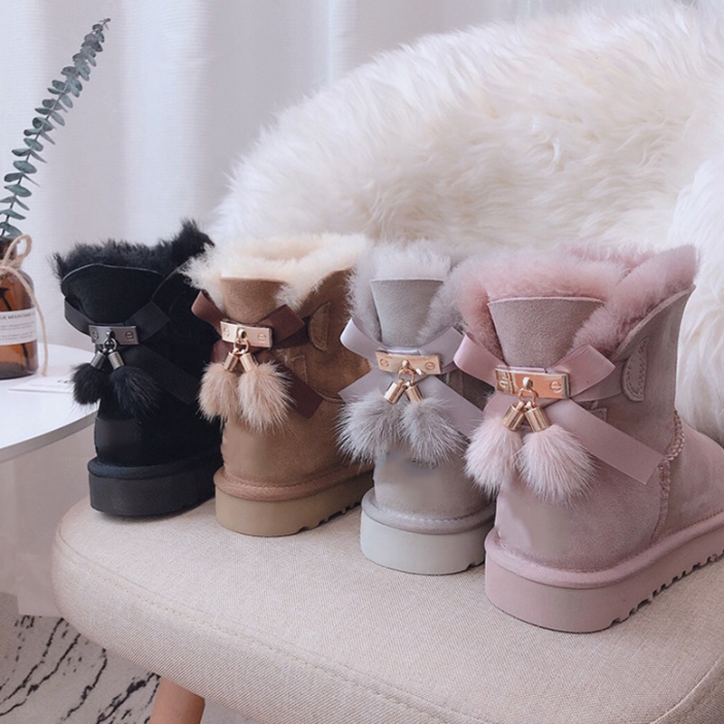 Botas Australianas Mujer con Lazo - Cuero - PERA LIMONERA