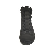 Bottes tactiques en cuir noir pour homme Esing, à lacets, semelle en caoutchouc, doublure en mesh respirante, hauteur genou, randonnée en plein air, logo imprimé en 3D