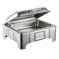 Edelstahl-Sichtbuffet-Ofen, quadratisches Chafing-Dish-Set mit Sichtfenster, professionelle Küchenausstattung für Restaurants