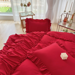 <span class=keywords><strong>2025</strong></span> Thanh Lịch Phong Cách Pháp Bốn Mảnh Thiết Lập Hiện Đại Công Chúa Tinh Tế Nhiều Lớp Xù Bộ Đồ Giường Váy Bộ - Product Image 4