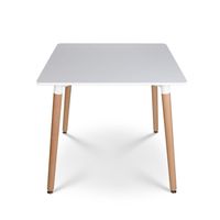 Table de meuble carrée Table de restaurant en bois Table de salle à manger blanche
