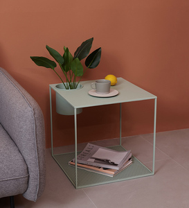 European Style <strong>square</strong> Iron Coffee <strong>Side</strong> <strong>Table</strong> with Pot Stand Display Bed Stand Designed for Living Room - Product Image 5