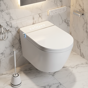 Ensemble de toilettes intelligentes avec chasse d'eau intelligente, bidet, élément chauffant, eau chaude, nettoyage, siège <span class=keywords><strong>à</strong></span> fermeture douce, toilettes sur pied - Product Image 1