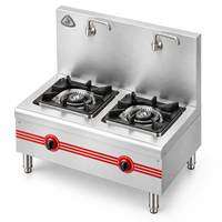 Cuisinière à gaz commerciale à double brûleur auto-amorçante à foyer bas pour soupes, avec certificat 3C
