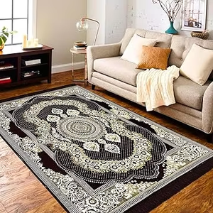 Chenille tapis 5x7 pieds tapis en velours doux pour salon hall et chambre Designer Dari pour sol 150x210 cm antidérapant - Product Image 6