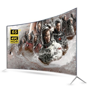 Custom logo OEM Unbreakable Smart 65 75 85 Inch Android <b>TV</b> 4K Ultra HD Curved Big Screen <b>Wifi</b> Inteligentes Television - Product Image 1