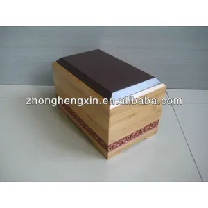 100% Solid Bamboo Material Handmade Adult Funeral Urn For Cremation