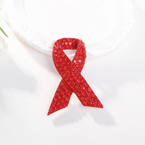 World AIDS Day Promotion Logo Pflege für AIDS Promotion Große rote Brosche Brust blume HIV Red Diamond Emblem Brosche - Product Image 3