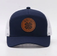 Cappello Trucker con Patch in Pelle Incisa al Laser Personalizzata, Cappellino da Baseball con Retro in Rete, Cappelli Trucker per Sport all'Aperto per Uomini e Donne