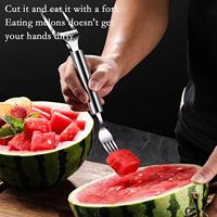 Mandoline professionnelle multifonctionnelle à double extrémité, coupe-fruits, coupe-pastèque, trancheuse, manche en acier inoxydable, outil facile à nettoyer