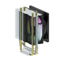 Ventilateur RGB silencieux 3 broches PWM, 2 caloducs, refroidisseur de processeur, radiateur PC pour boîtier d'ordinateur IX 1700 1150 1155 1156 1366 AM2/AM3/AM4