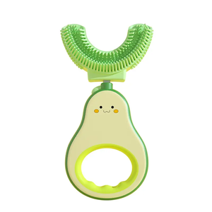 Tête de brosse à dents en silicone de qualité alimentaire brosse à dents nettoyante à 360 degrés pour enfants brosse à dents extra douce en forme de U pour enfants - Product Image 1