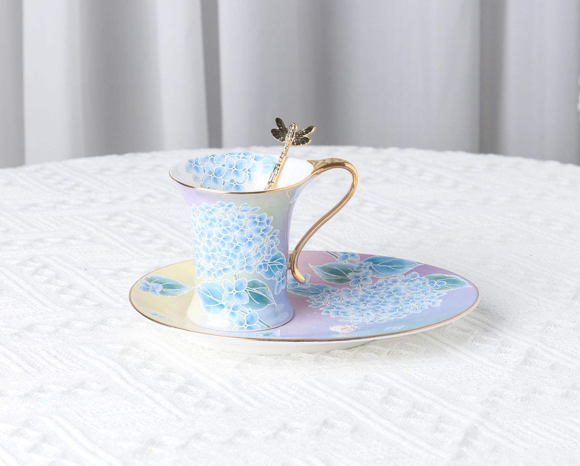 D hydrangea cup and saucer
